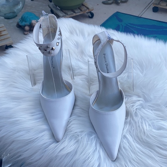 🔘🔘PIERRE DUMAS WHITE POINTY TOE HEELS🔘🔘 - Picture 5 of 5